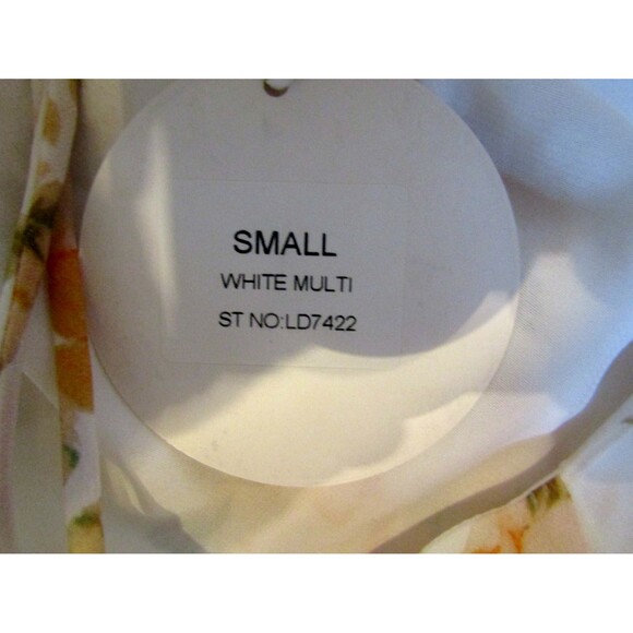 Luxxel Maxi Dress Yellow Floral Open Back Puff Sleeve NWT Womens Size S - Picture 9 of 9